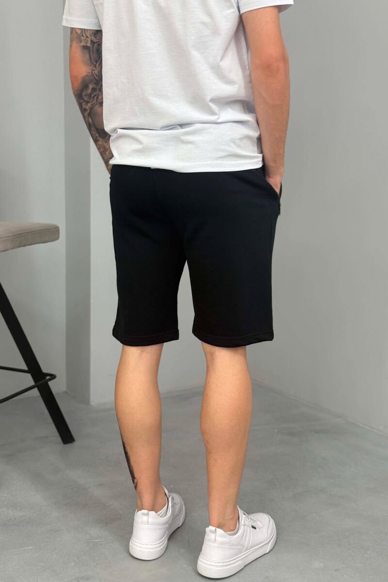 ONE COLOR MEN SHORT SWEATPANTS BLACK/ E ZEZE - 3