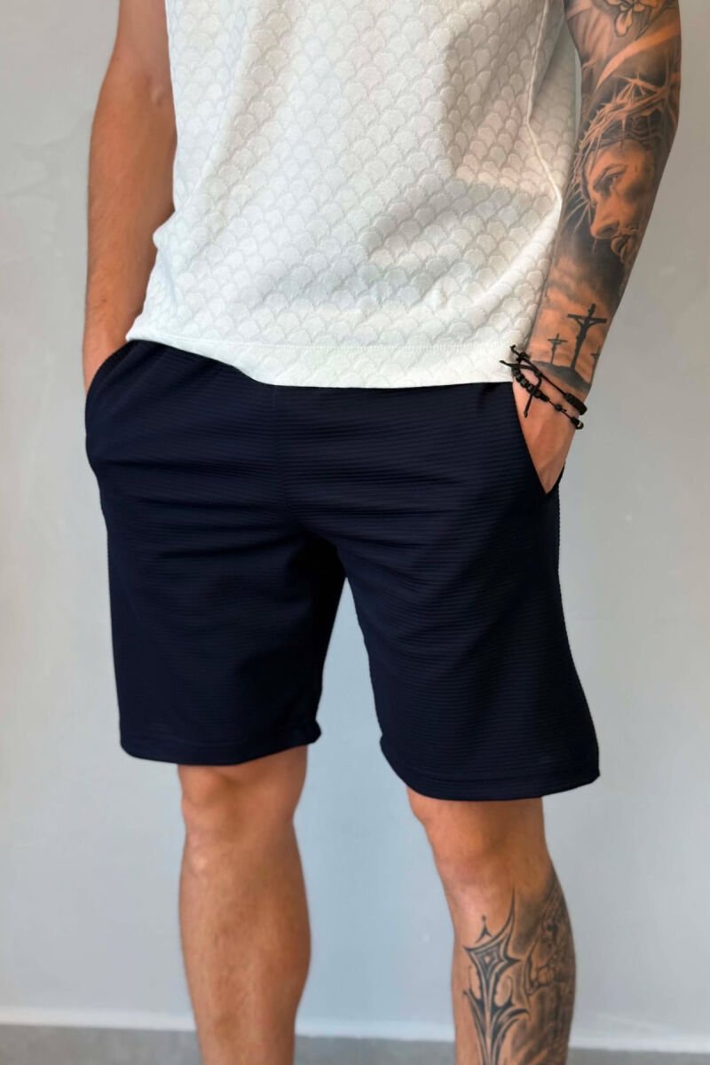 ONE COLOR MEN SHORT SWEATPANTS BLUE/BLU - 2