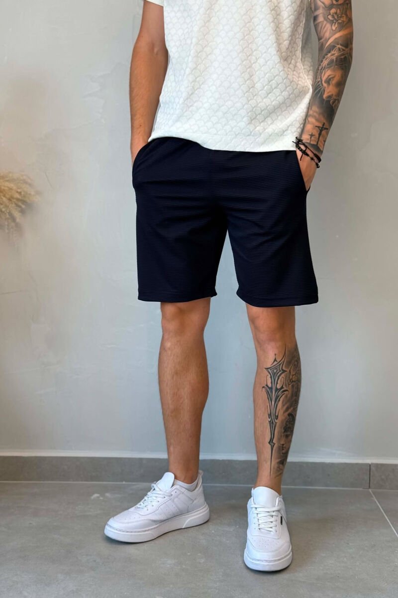 ONE COLOR MEN SHORT SWEATPANTS BLUE/BLU - 3