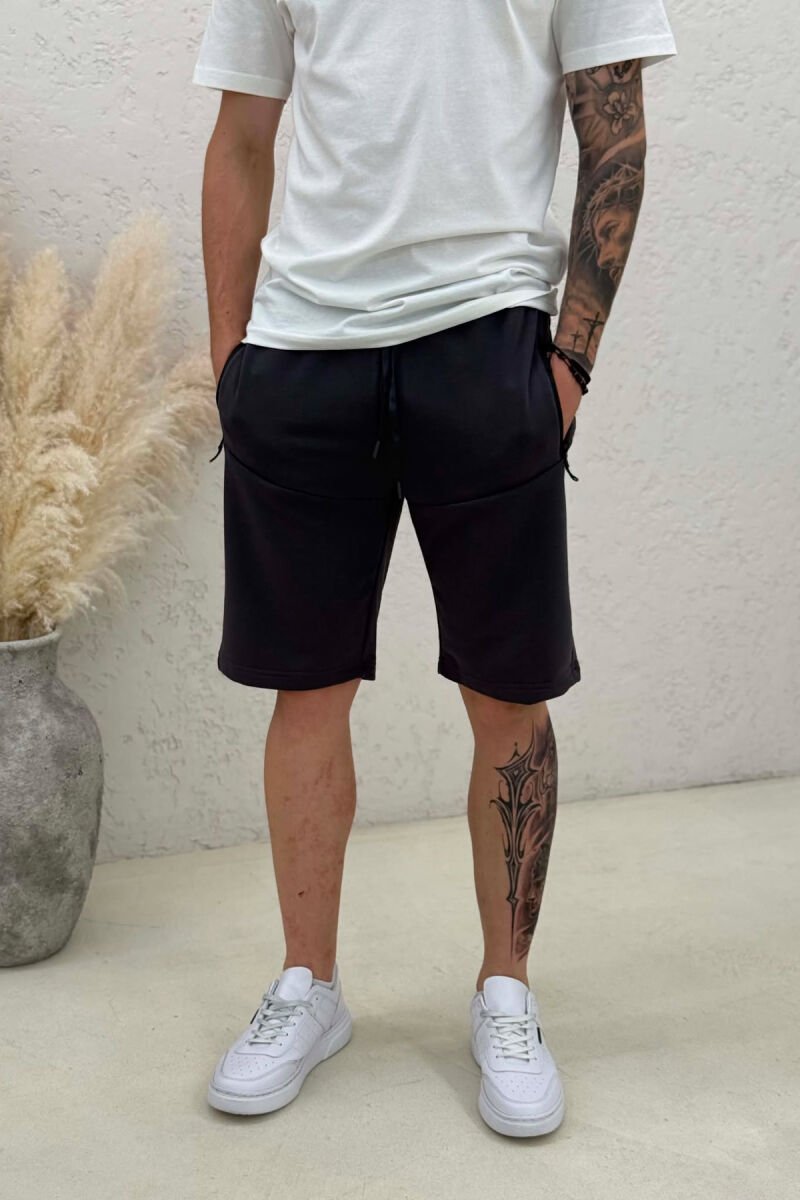 ONE COLOR MEN SHORT SWEATPANTS DARK GREY/GEE - 4