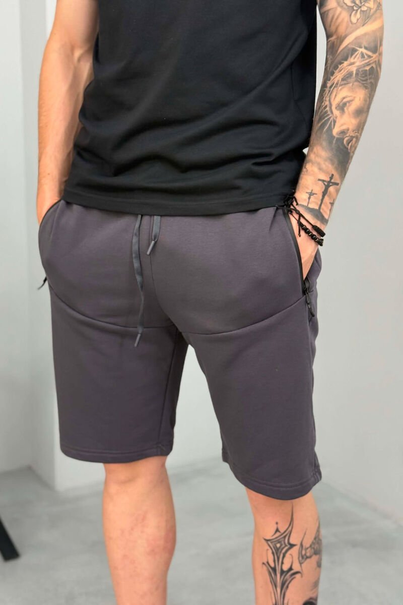ONE COLOR MEN SHORT SWEATPANTS GREY/GRI - 2