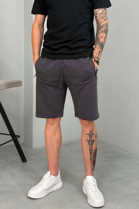 ONE COLOR MEN SHORT SWEATPANTS GREY/GRI - 4