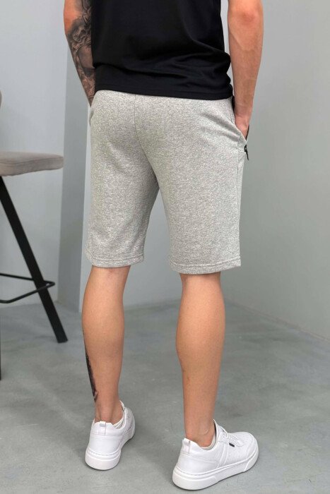 ONE COLOR MEN SHORT SWEATPANTS LIGHT GREY/GZ - 3
