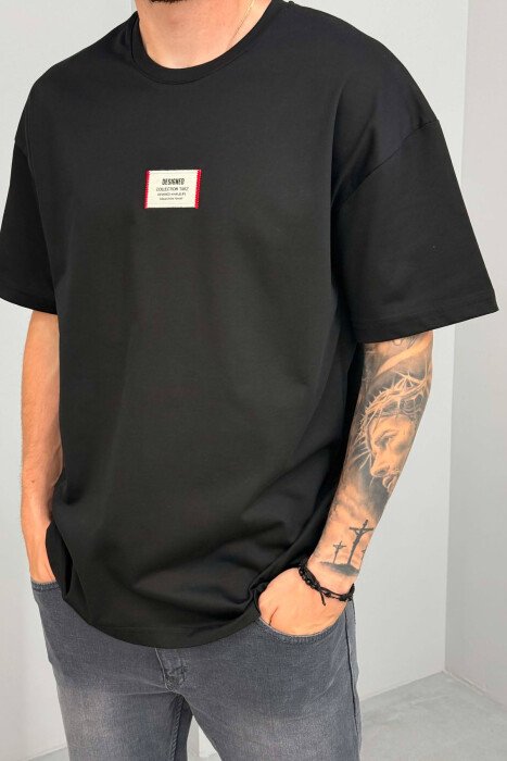 ONE COLOR MEN T-SHIRT BLACK/ E ZEZE - 4
