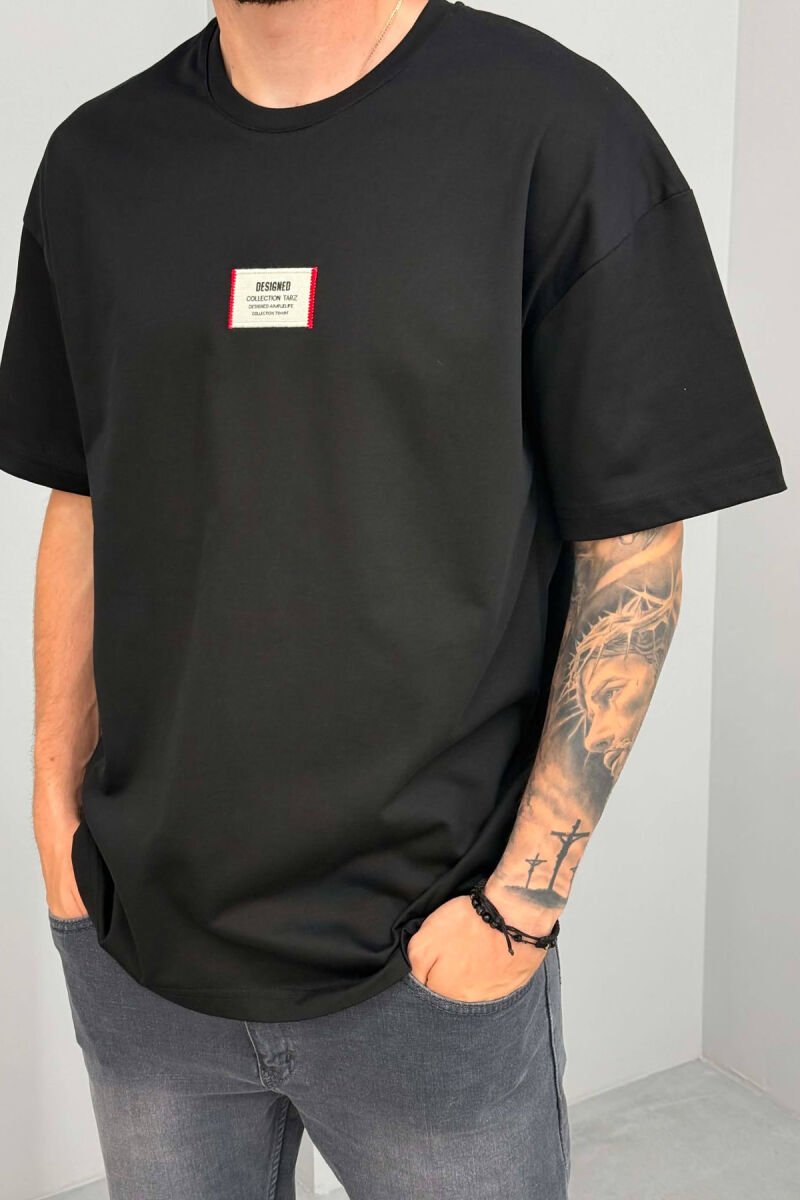 ONE COLOR MEN T-SHIRT BLACK/ E ZEZE - 4