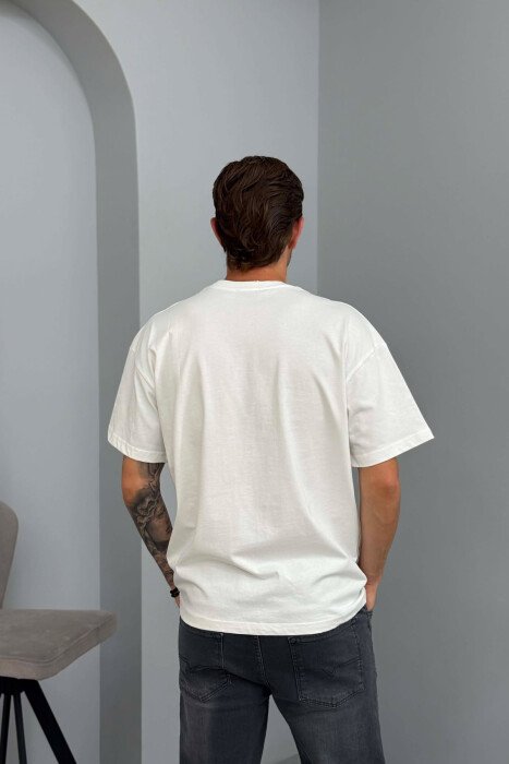 ONE COLOR MEN T-SHIRT WHITE-E BARDHE - 2