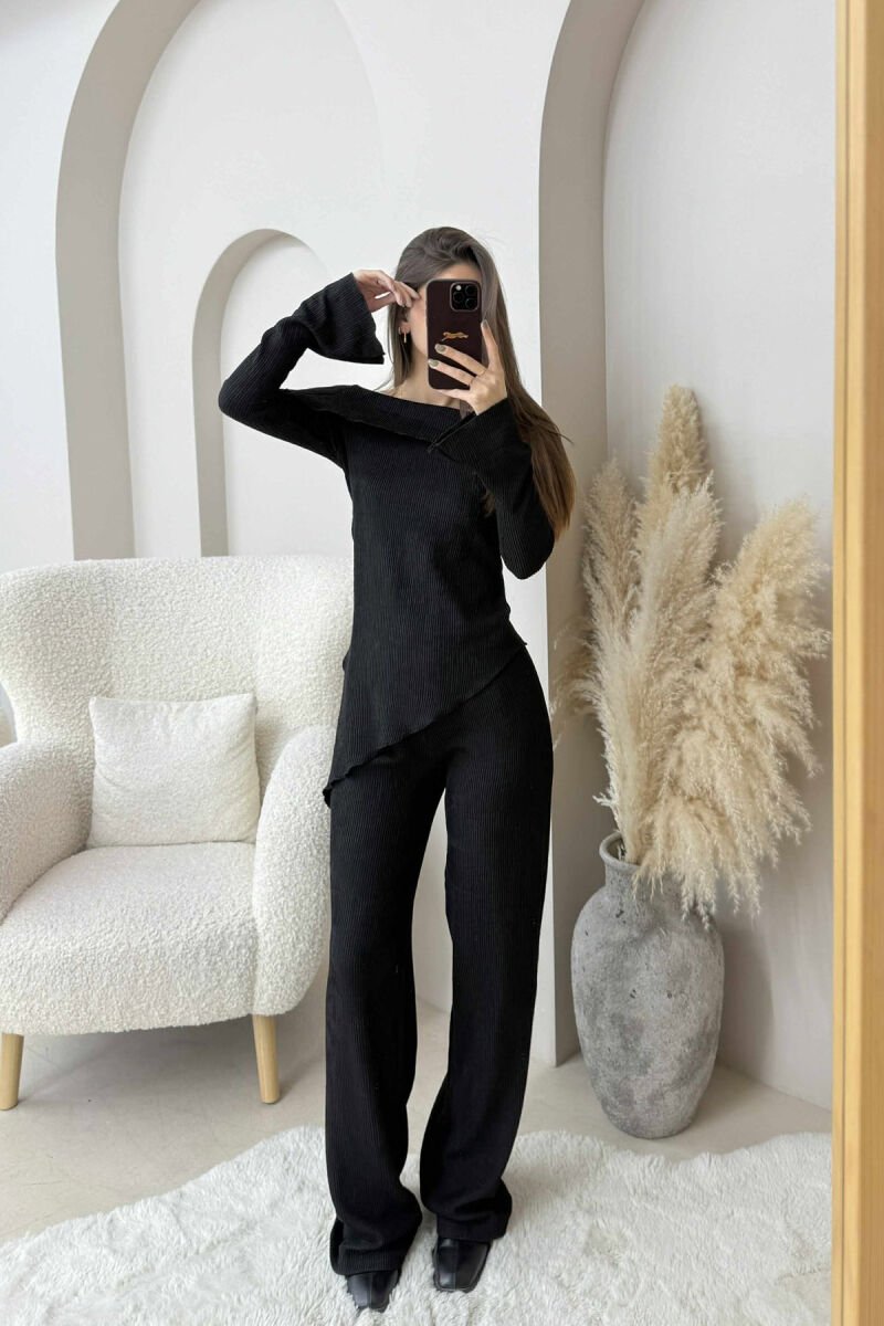 ONE COLOR OFF SHOULDER+TROUSERS WOMEN SET BLACK/ E ZEZE - 2