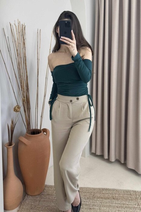 ONE COLOR OPEN NECK WOMEN BODY GREEN/JESHILE - 2
