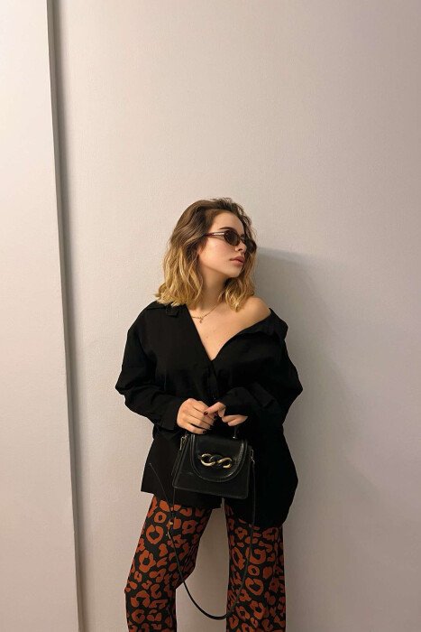 ONE COLOR OVERSIZE WOMEN SHIRT BLACK/ E ZEZE - 4
