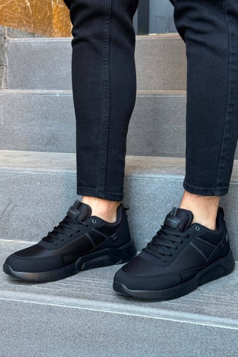 ONE COLOR PLATFORM MEN SNEAKERS BLACK/ E ZEZE - 1
