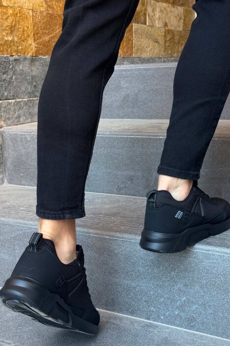 ONE COLOR PLATFORM MEN SNEAKERS BLACK/ E ZEZE - 3
