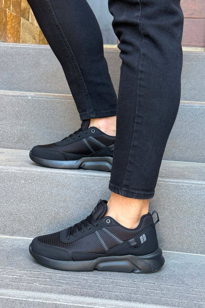 ONE COLOR PLATFORM MEN SNEAKERS BLACK/ E ZEZE - 4