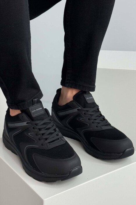 ONE COLOR PLATFORM MEN SNEAKERS BLACK/ E ZEZE - 1