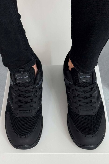 ONE COLOR PLATFORM MEN SNEAKERS BLACK/ E ZEZE - 3