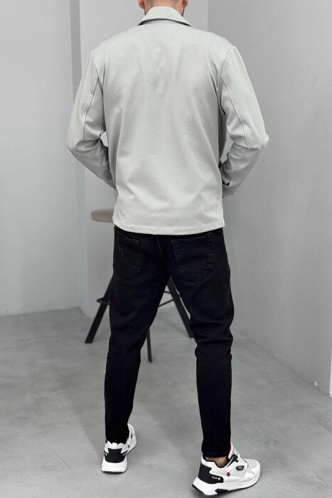 ONE COLOR POCKETS DETAIL MEN JACKET GREY/GRI - 2