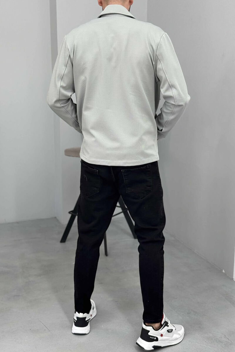 ONE COLOR POCKETS DETAIL MEN JACKET GREY/GRI - 2