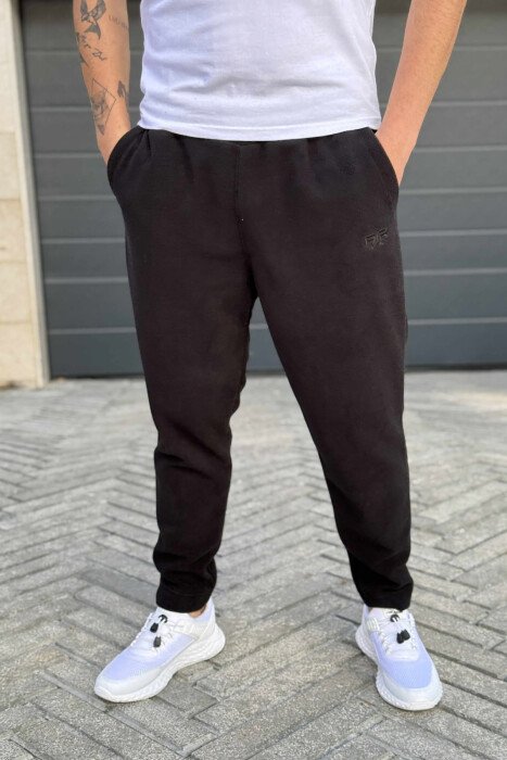 ONE COLOR POLAR SIMPLE MEN SWEATPANTS BLACK/ E ZEZE - KLAUDIO FASHION