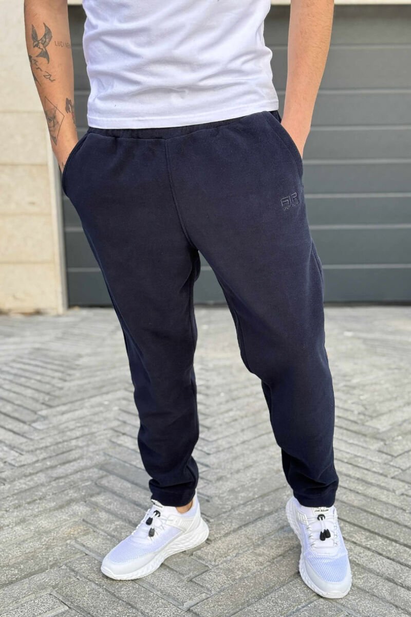 ONE COLOR POLAR SIMPLE MEN SWEATPANTS DARK BLUE/BEE - 1
