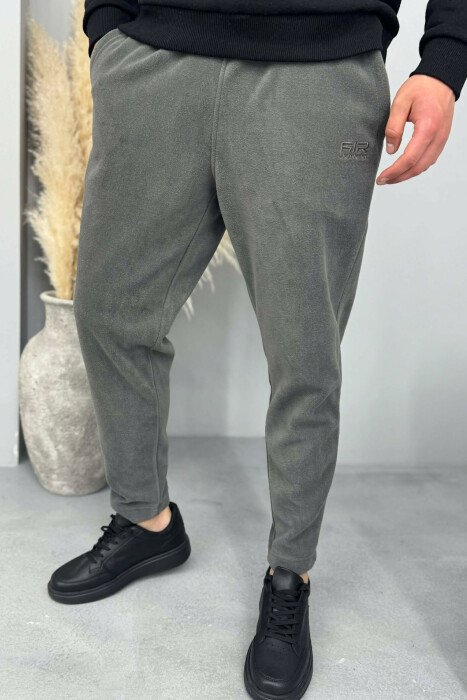 ONE COLOR POLAR SIMPLE MEN SWEATPANTS GREY ASH/GRI HIRI - KLAUDIO FASHION