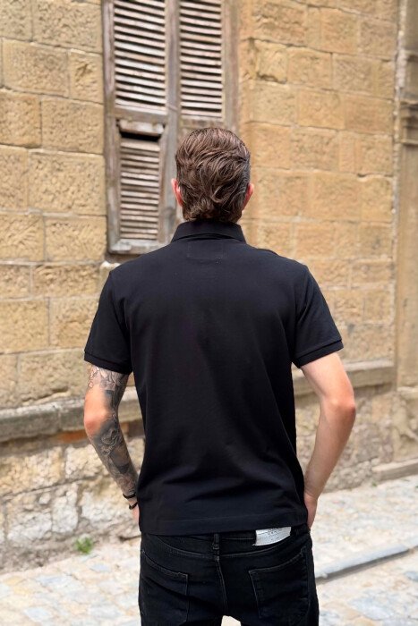 ONE COLOR POLO NECK MEN T-SHIRT BLACK/ E ZEZE - 2