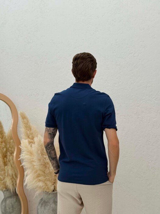 ONE COLOR POLO NECK MEN T-SHIRT BLUE/BLU - 2