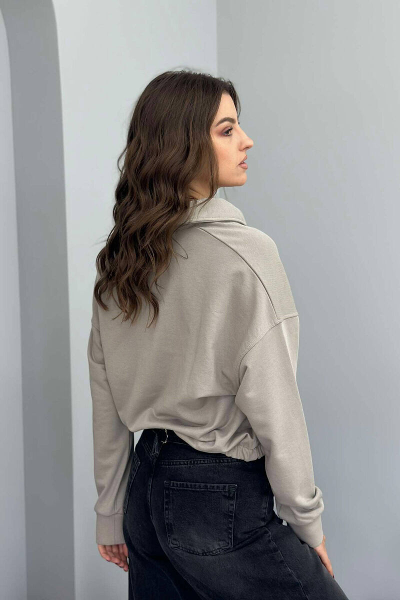 ONE COLOR POLO NECK WOMEN BLOUSE GREY/GRI - 2