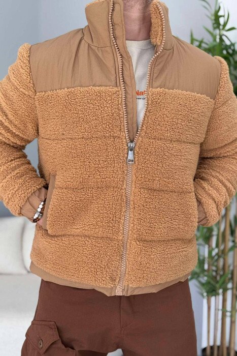 ONE COLOR PUFFER MEN JACKET BEIGE/BEZHE - KLAUDIO FASHION