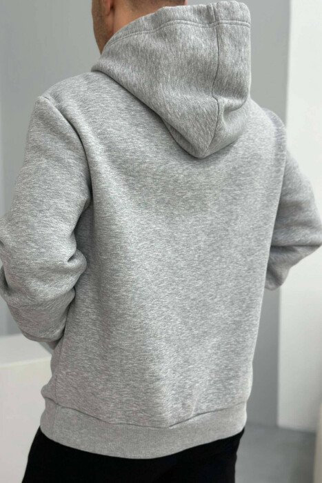 ONE COLOR ROUND NECK MEN SWEATSHIRT CREAM/KREM - 5