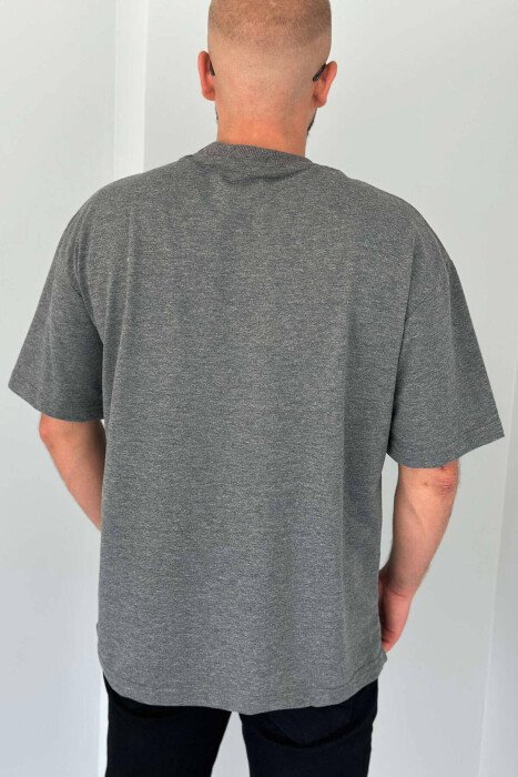 ONE COLOR ROUND NECK MEN T-SHIRT GREY/GRI - 3