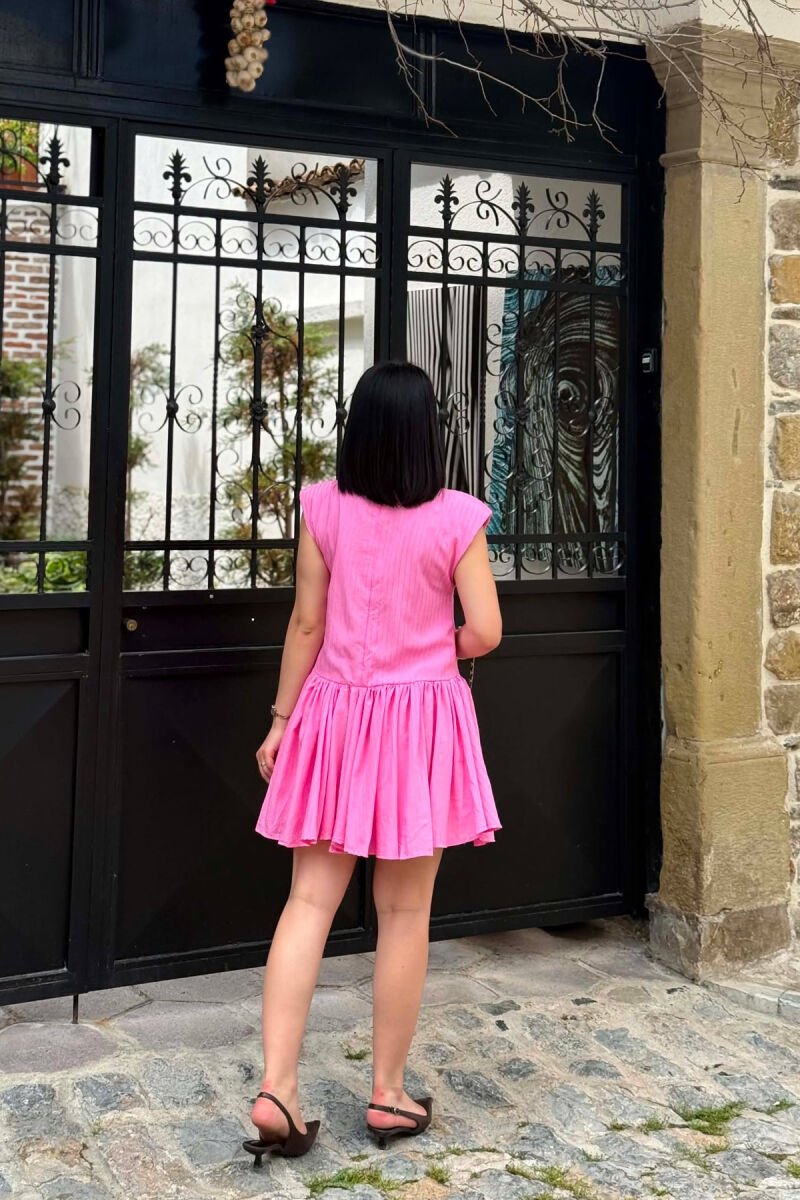 ONE COLOR ROUND NECK WOMAN DRESS PINK/ROZE - 6