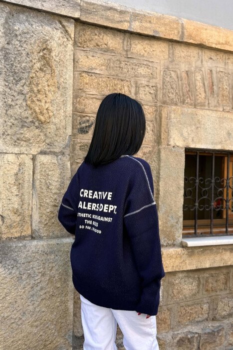ONE COLOR ROUND NECK WOMAN SWEATER BLUE/BLU - 3