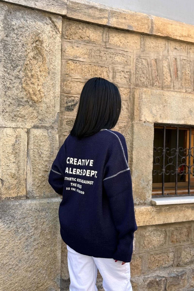 ONE COLOR ROUND NECK WOMAN SWEATER BLUE/BLU - 3