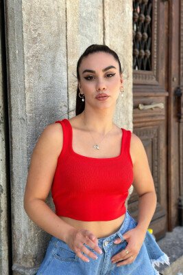 ONE COLOR ROUND NECK WOMAN TOP RED/E KUQE - 1