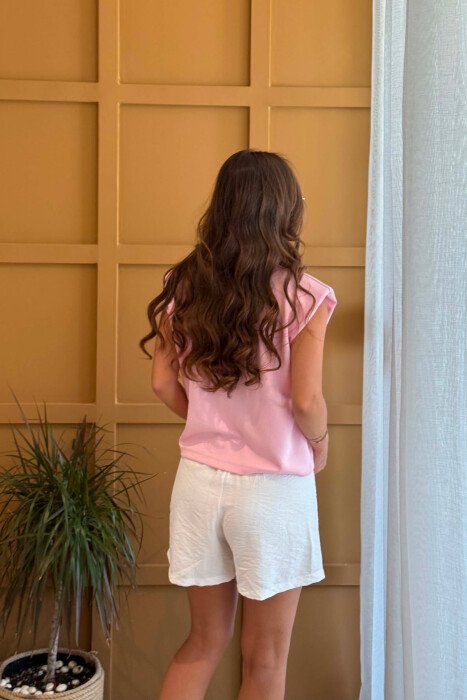 ONE COLOR ROUND NECK WOMEN TANK TOP PINK/ROZE - 5
