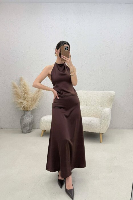 SET KANATIERE+FUND SATEN PER FEMRA NE NGJYRE KAFE - KLAUDIO FASHION