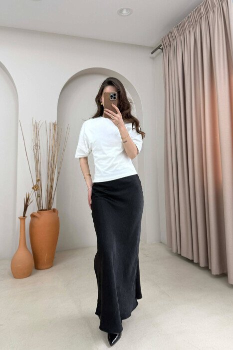 ONE COLOR WOMAN SKIRT BLACK/ E ZEZE - KLAUDIO FASHION