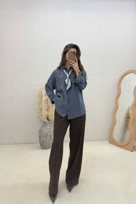 KEMISHE ME DETAJ SHALLI PER FEMRA NE NGJYRE GRI - KLAUDIO FASHION