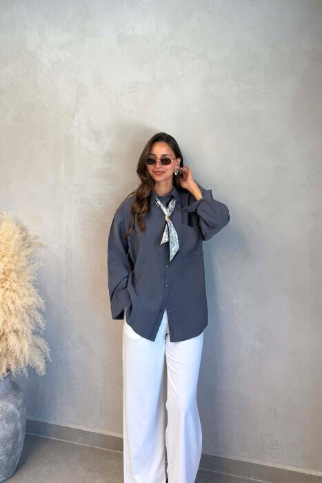 KEMISHE ME DETAJ SHALLI PER FEMRA NE NGJYRE GRI - KLAUDIO FASHION