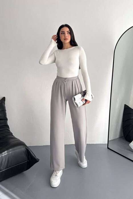 PANTALLONA NJË NGJYRËSHE PËR FEMRA NË NGJYRË GRI 