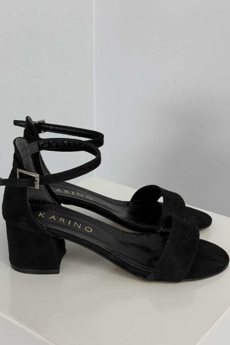 ONE COLOR SEMI HEEL WOMEN SANDALS BLACK/ E ZEZE - 2