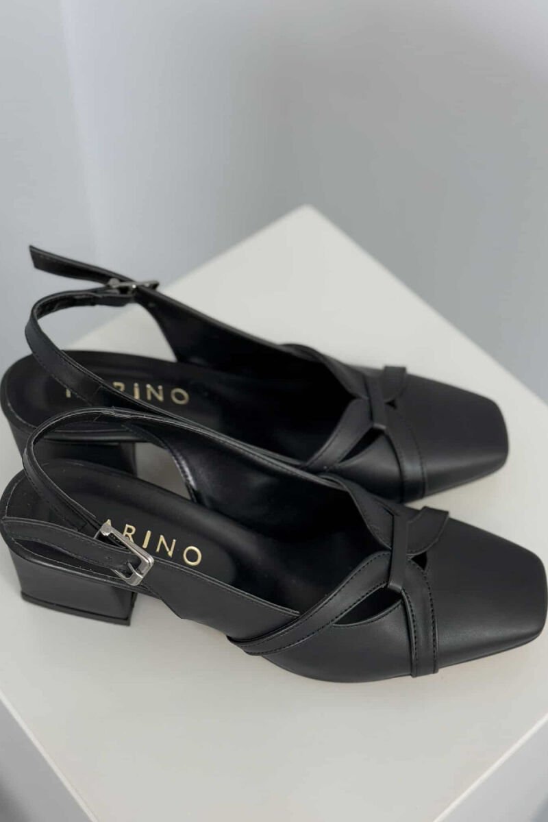 ONE COLOR SEMI HEEL WOMEN SHOES BLACK/ E ZEZE - 2