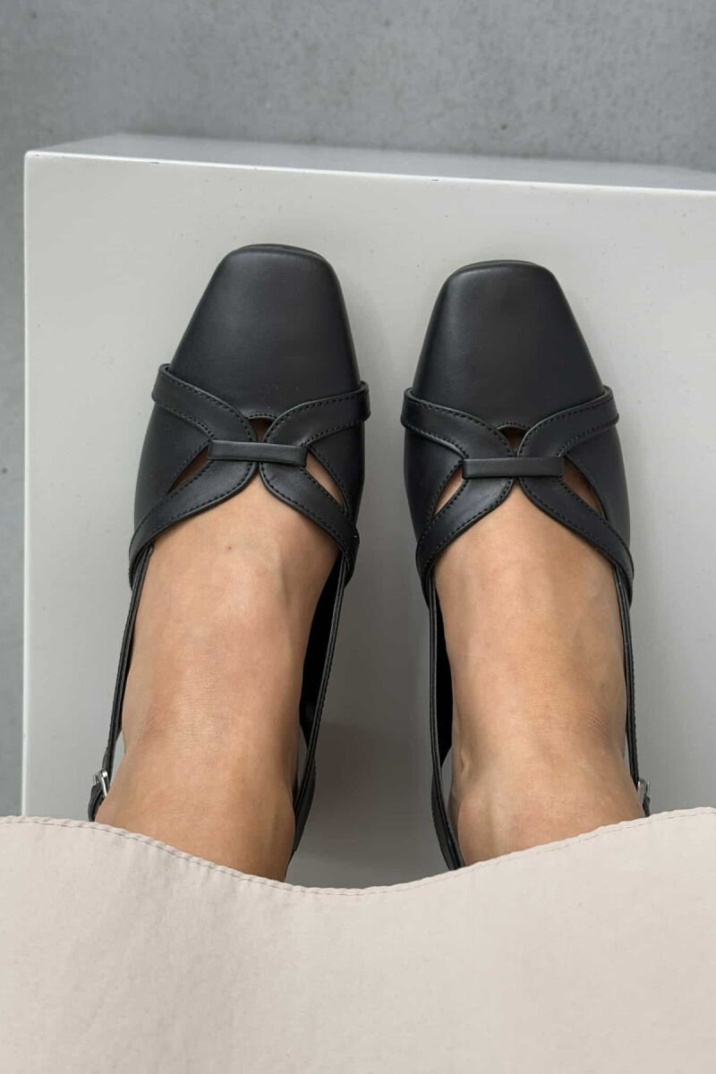 ONE COLOR SEMI HEEL WOMEN SHOES BLACK/ E ZEZE - 3