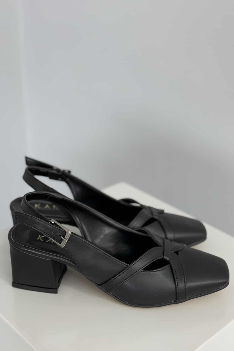 ONE COLOR SEMI HEEL WOMEN SHOES BLACK/ E ZEZE - 5