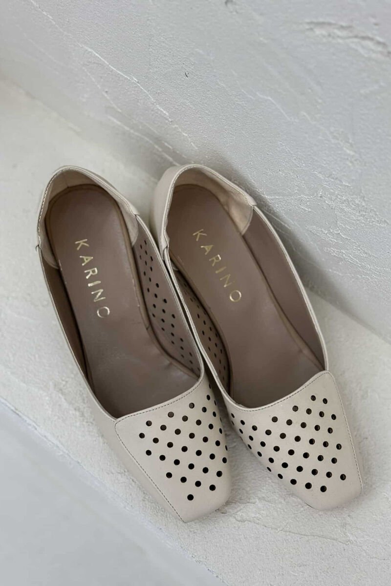 ONE COLOR SEMI HEEL WOMEN SHOES CREAM/KREM - 2