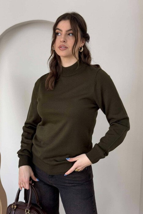 PULOVËR NJË NGJYRËSHE PËR FEMRA NË NGJYRËN JESHILE - KLAUDIO FASHION