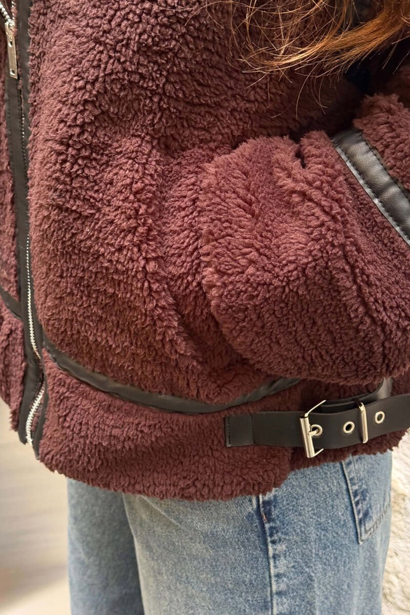 ONE COLOR SHEEPSKIN WOMAN JACKET DARK BROWN/KAE - 3