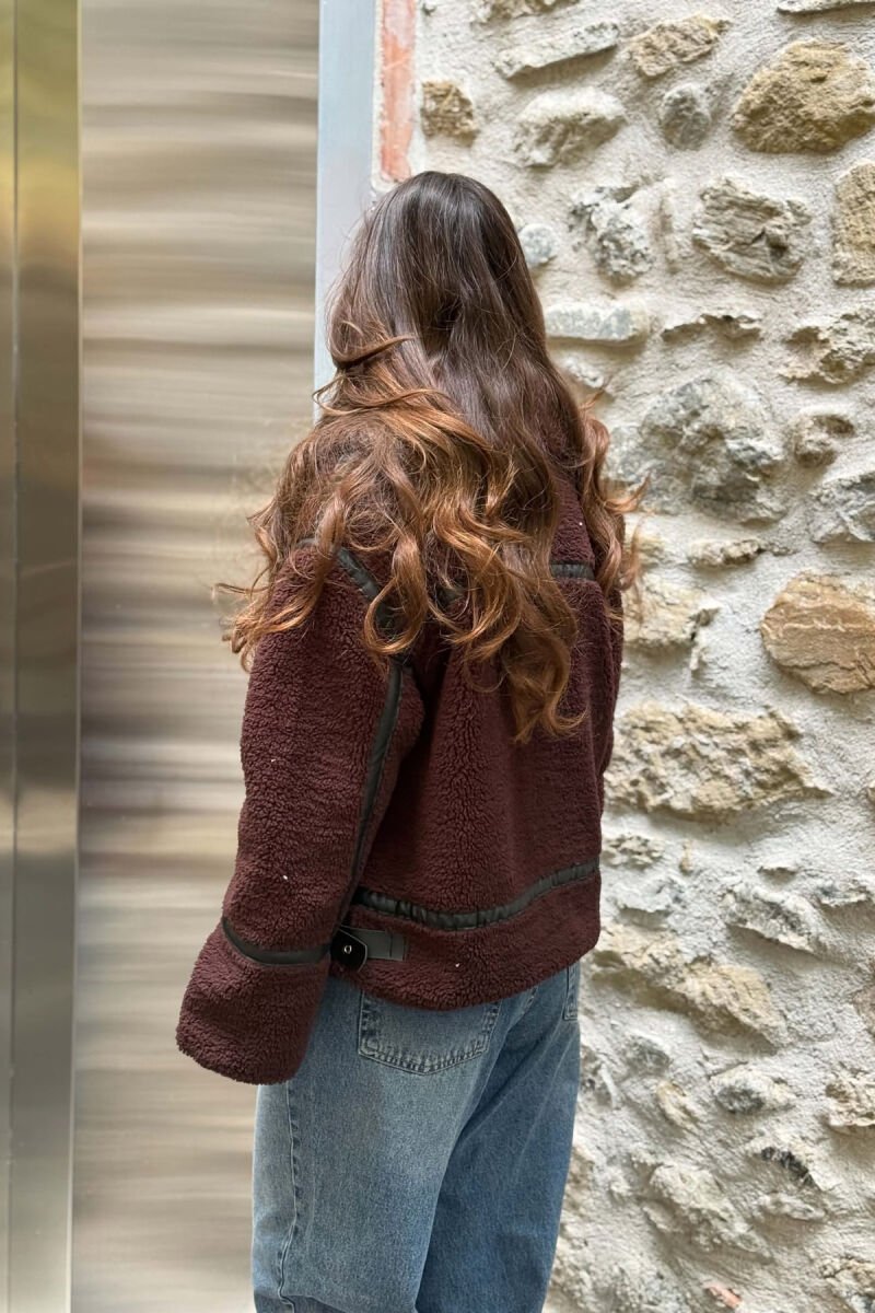 ONE COLOR SHEEPSKIN WOMAN JACKET DARK BROWN/KAE - 4