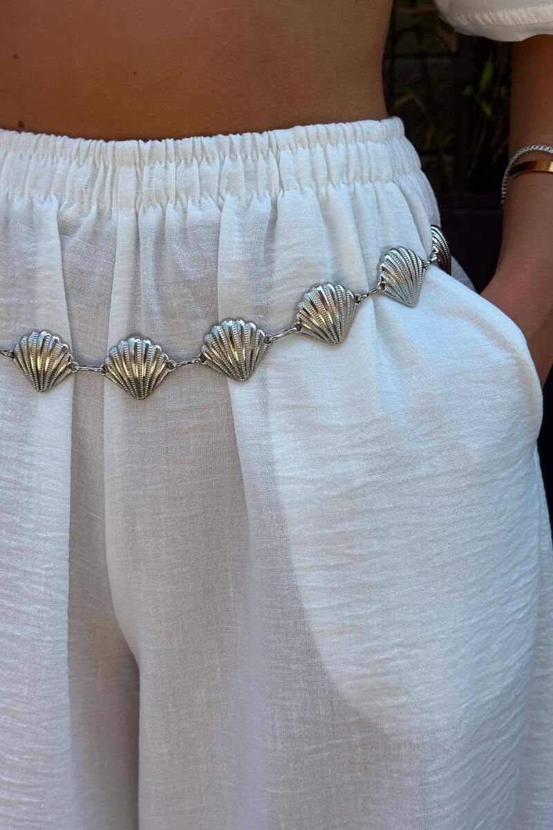 ONE COLOR SHELL DETAILS WOMAN BELT CHAIN SILVER/ARGJEND - 3