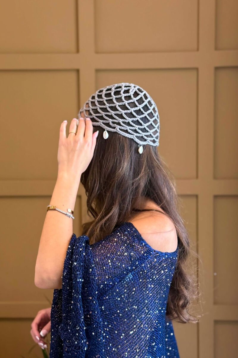 ONE COLOR SHELL DETAILS WOMAN CROCHET HAT GREY/GRI - 2