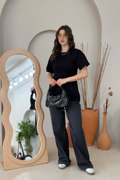 ONE COLOR SHINNY DETAILS WOMAN BAG BLACK/ E ZEZE - 4